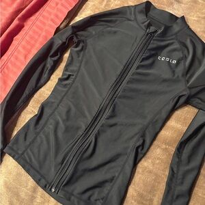 Tesla Black zip jacket stretchy rare unisex xs